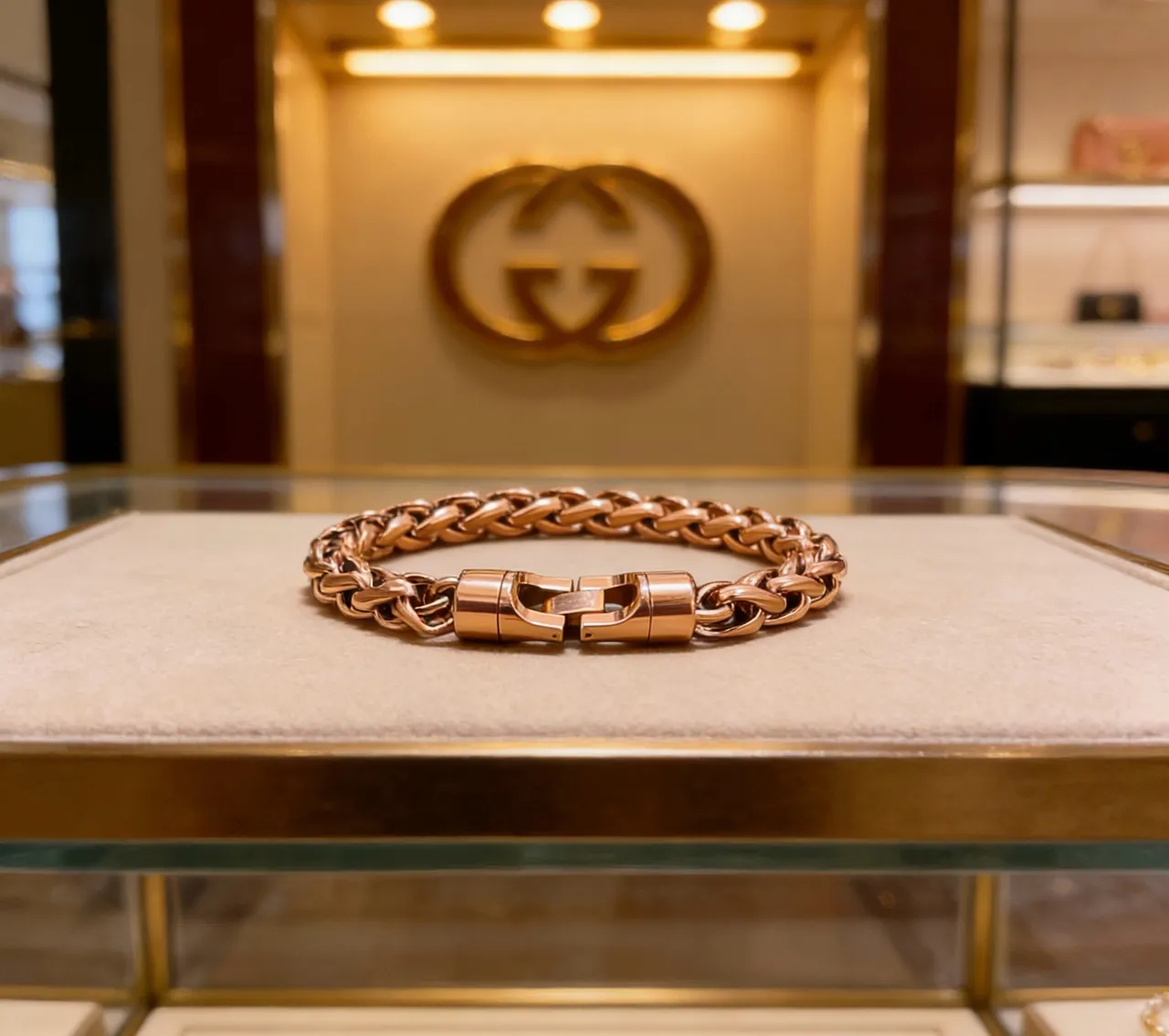 Gucci Gold-Tone Curb-Link Magnetic Clasp Bracelet 7