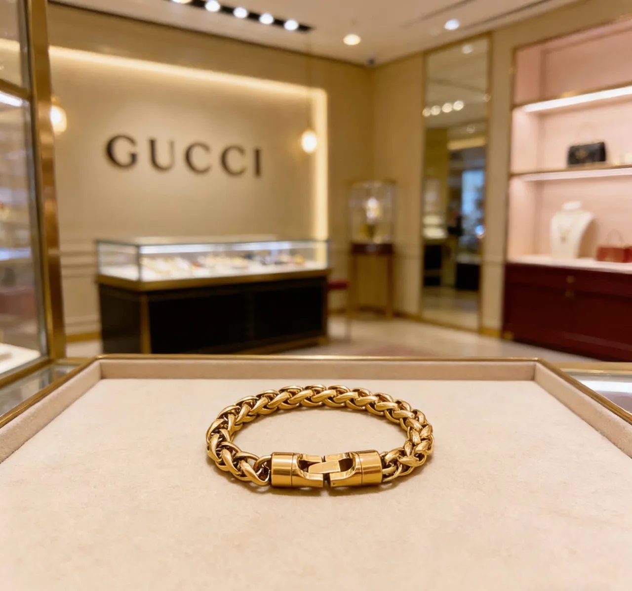 Gucci Gold-Tone Curb-Link Magnetic Clasp Bracelet 9