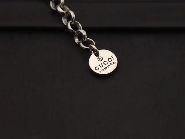 Gucci Heart Pendant Engraved Floral Butterfly Silver Necklace 3