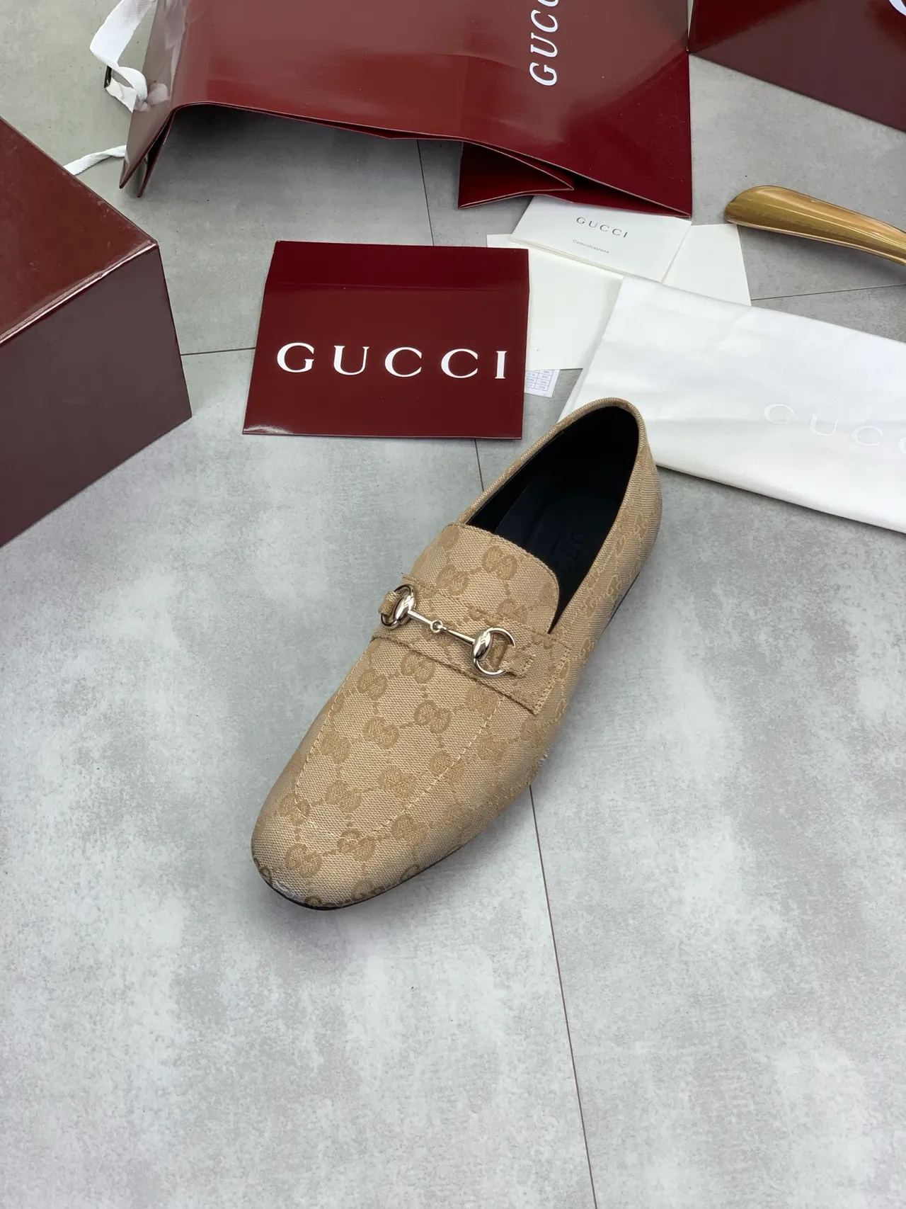 Gucci Horsebit 1955 Beige GG Monogram mocassins 4