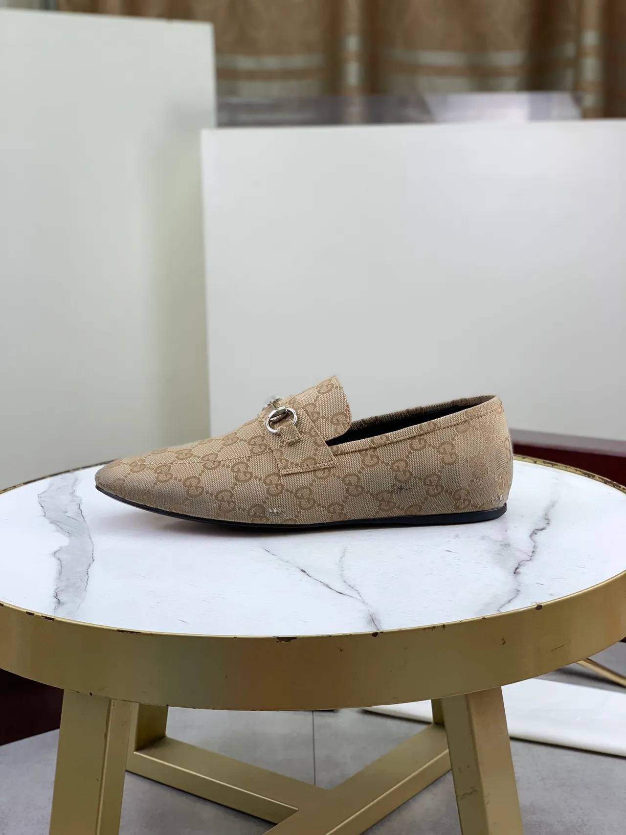 Gucci Horsebit 1955 Beige GG Monogram mocassins 6
