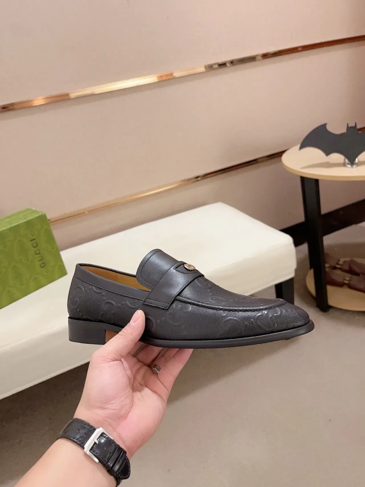Gucci Horsebit 1955 Black GG Monogram Loafer 5