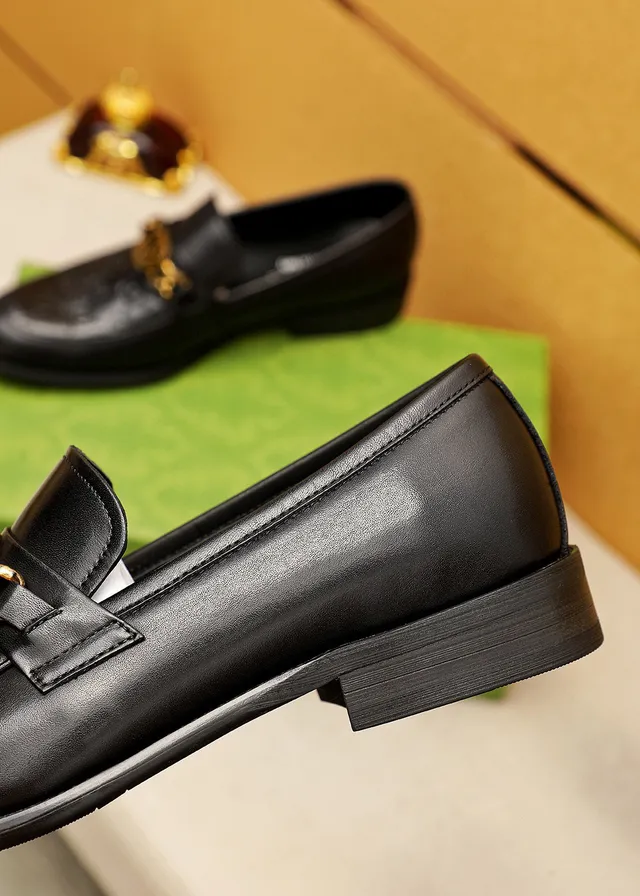 Gucci Horsebit 1955 Black Gold Embossed GG Monogram Buckle Loafer 4