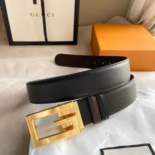 Gucci Horsebit 1955 Black Gold Interlocking G Buckle Smooth Leather Belt