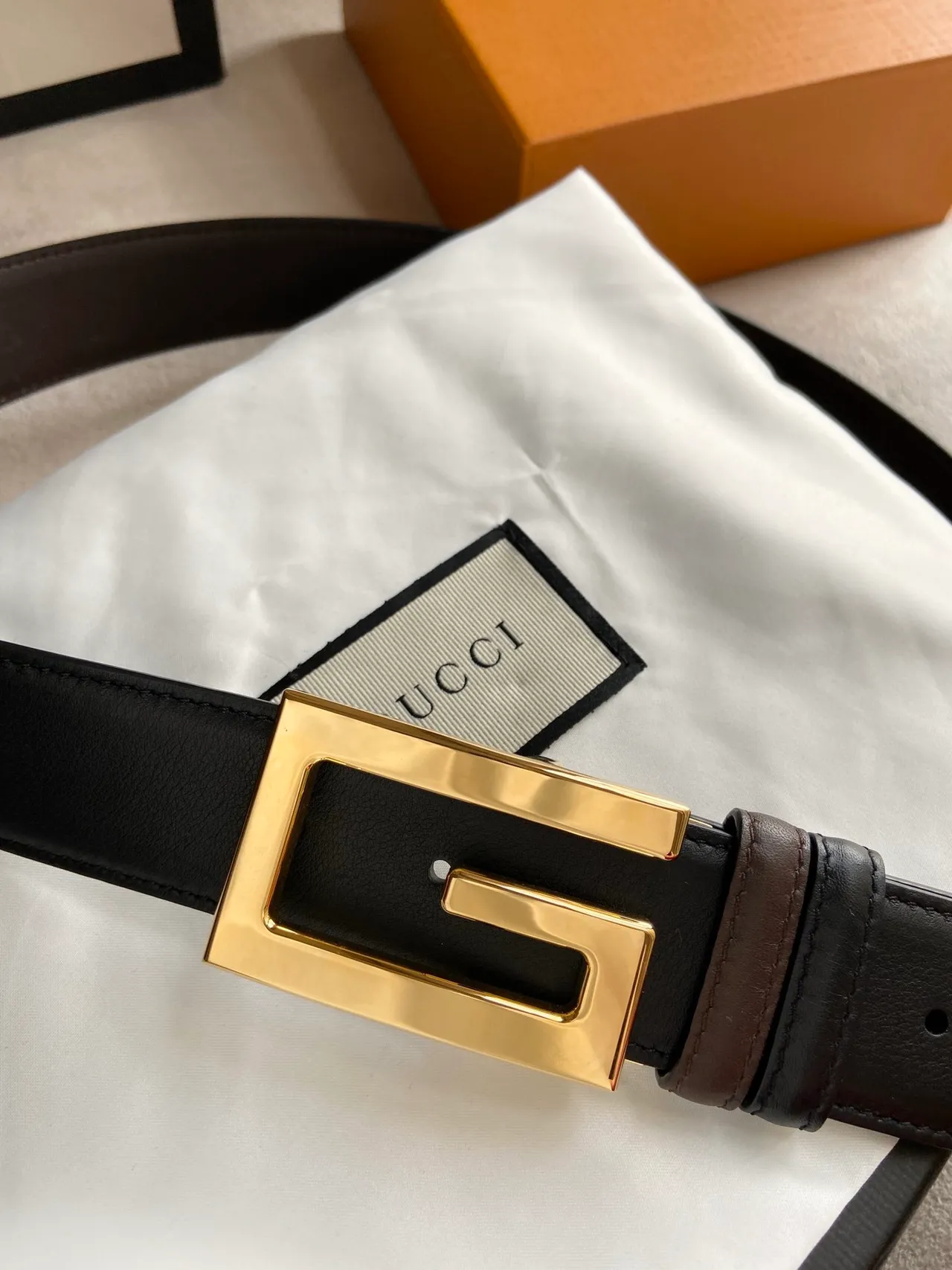 Gucci Horsebit 1955 Black Gold Interlocking G Buckle Smooth Leather Belt 4