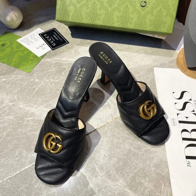 Gucci Horsebit 1955 Black Gold Quilted Leather Interlocking G Buckle Block Heel 3