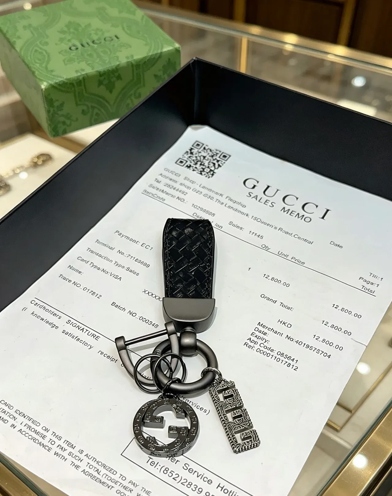 Gucci Horsebit 1955 Black Gray Metallic Dark Hardware Woven Leather Strap Bracelet 5