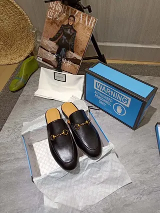 Gucci Horsebit 1955 Couro Preto Horsebit Dourado Mulas Mocassins 6