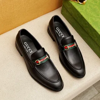 Gucci Horsebit 1955 黑色皮革 Horsebit 乐福鞋