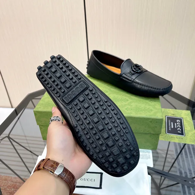 Gucci Horsebit 1955 Black Leather Web Stripe Loafers 2