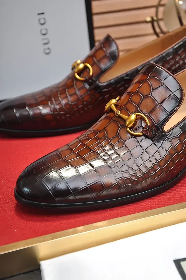 Gucci Horsebit 1955 Brown Crocodile-Embossed Leather Loafers 2