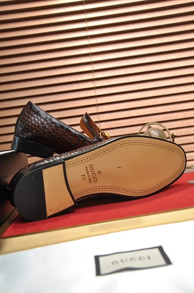 Gucci Horsebit 1955 Brown Crocodile-Embossed Leather Loafers 3