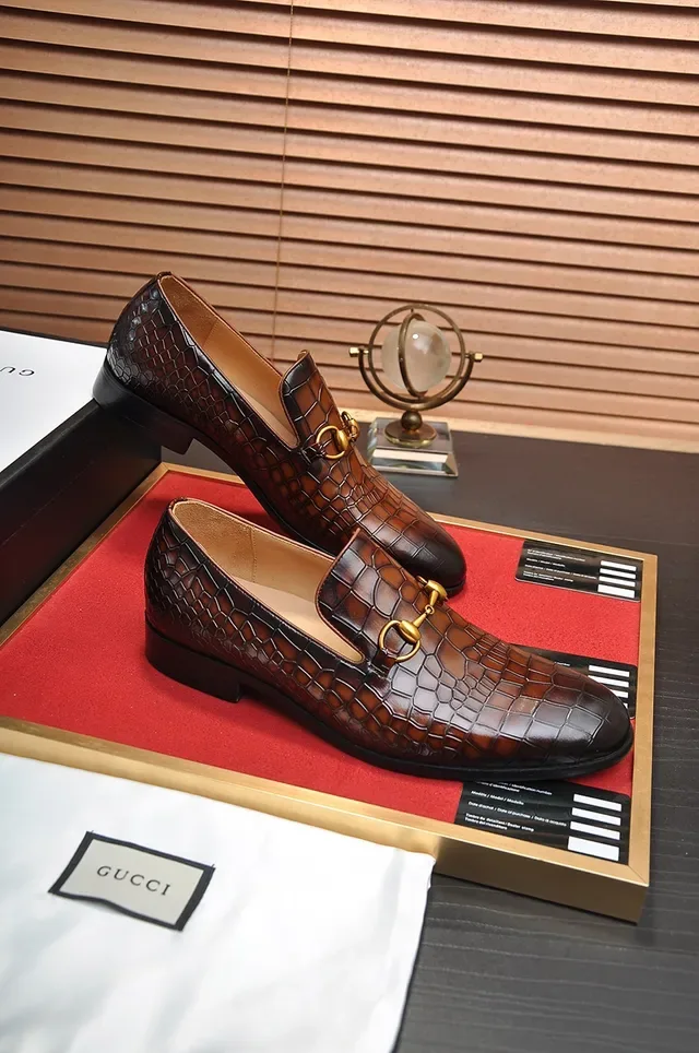 Gucci Horsebit 1955 Brown Crocodile-Embossed Leather Loafers 4