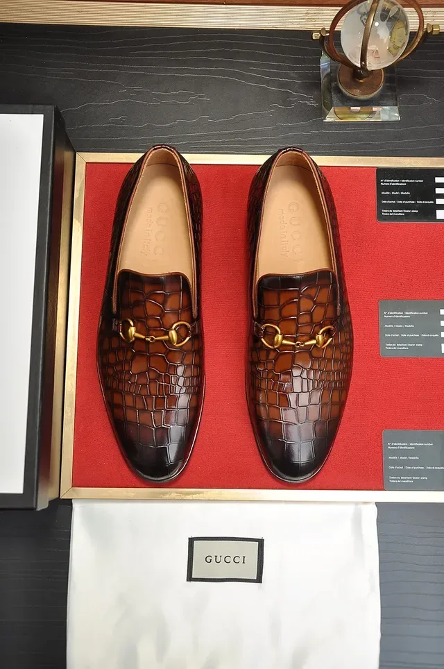 Gucci Horsebit 1955 Brown Crocodile-Embossed Leather Loafers 5