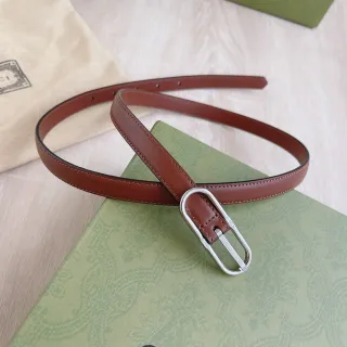Gucci Horsebit 1955 Brown Silver Narrow Smooth Leather Belt