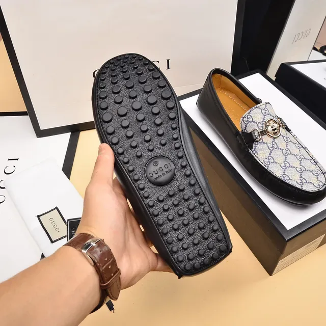 Gucci Horsebit 1955 GG Monogram Canvas and Black Leather Loafers 4