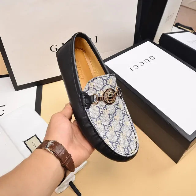 Gucci Horsebit 1955 GG Monogram Canvas and Black Leather Loafers 6