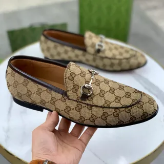 Gucci Horsebit 1955 乐福鞋 米棕 GG Monogram Canvas 乐福鞋