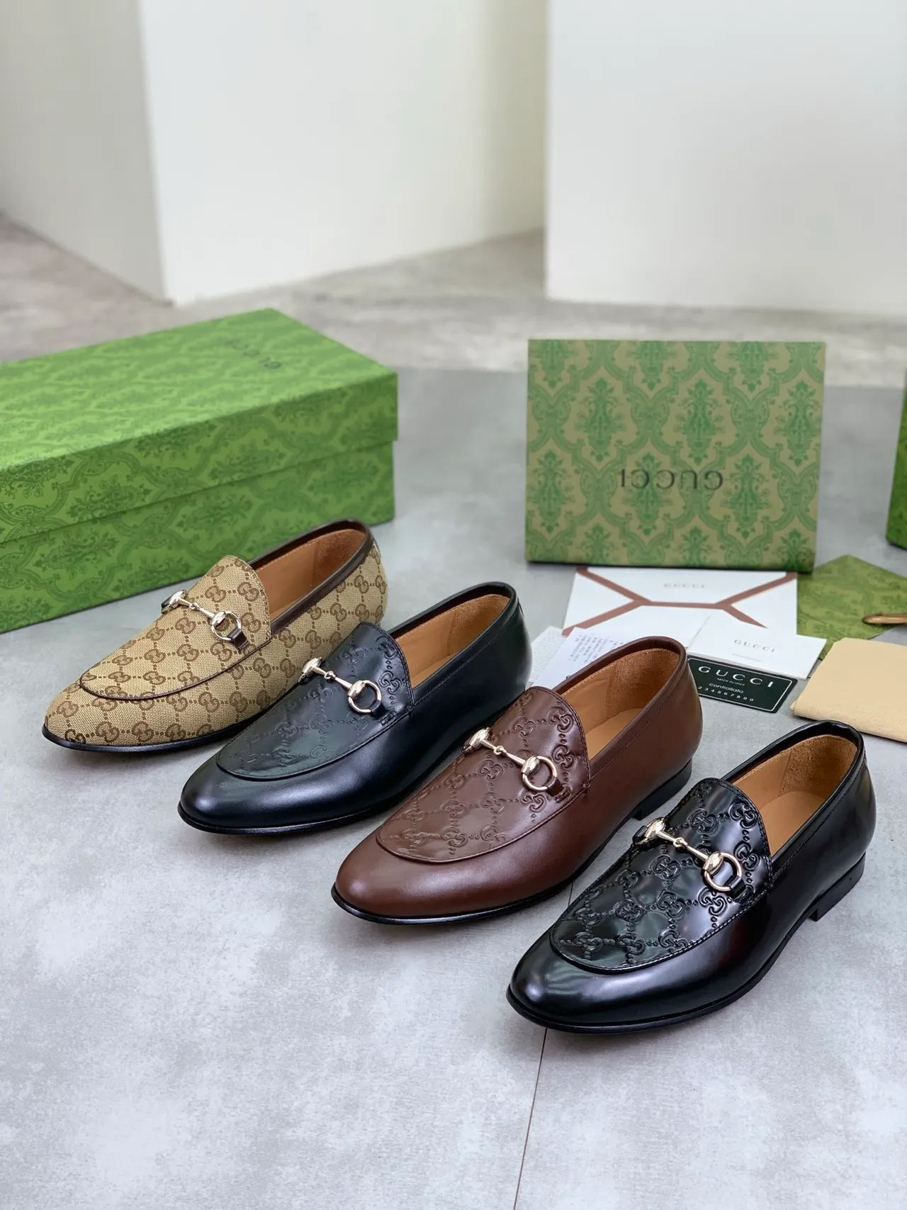 Gucci Horsebit 1955 loafers beige marron GG Monogram Canvas loafers 2
