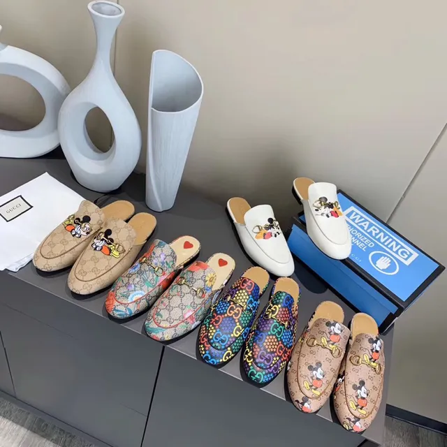 Gucci Horsebit 1955 Mickey Mouse Print Loafers 7