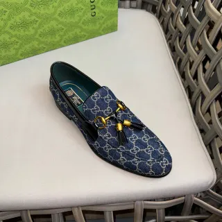Gucci Horsebit 1955 Navy Denim GG Monogram লোফার
