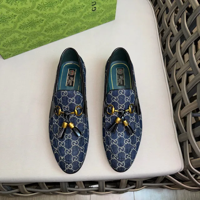 Gucci Horsebit 1955 Navy Denim GG Monogram Loafer 2