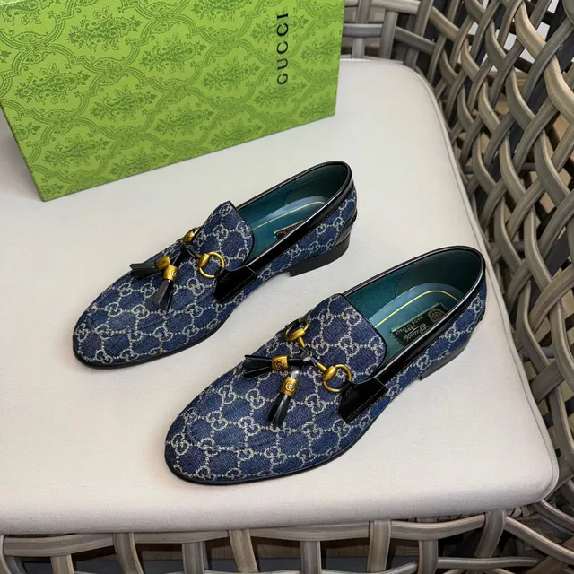 Gucci Horsebit 1955 Navy Denim GG Monogram Loafer 3