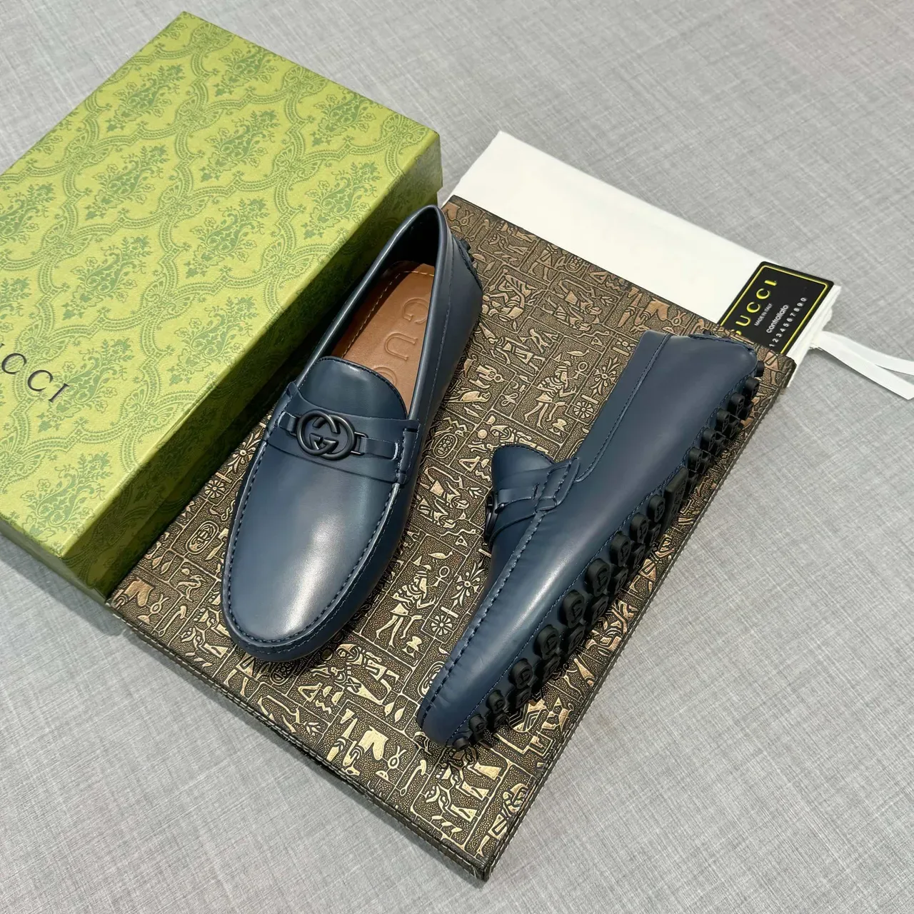 Gucci Horsebit 1955 Mocasines de Cuero Navy 2