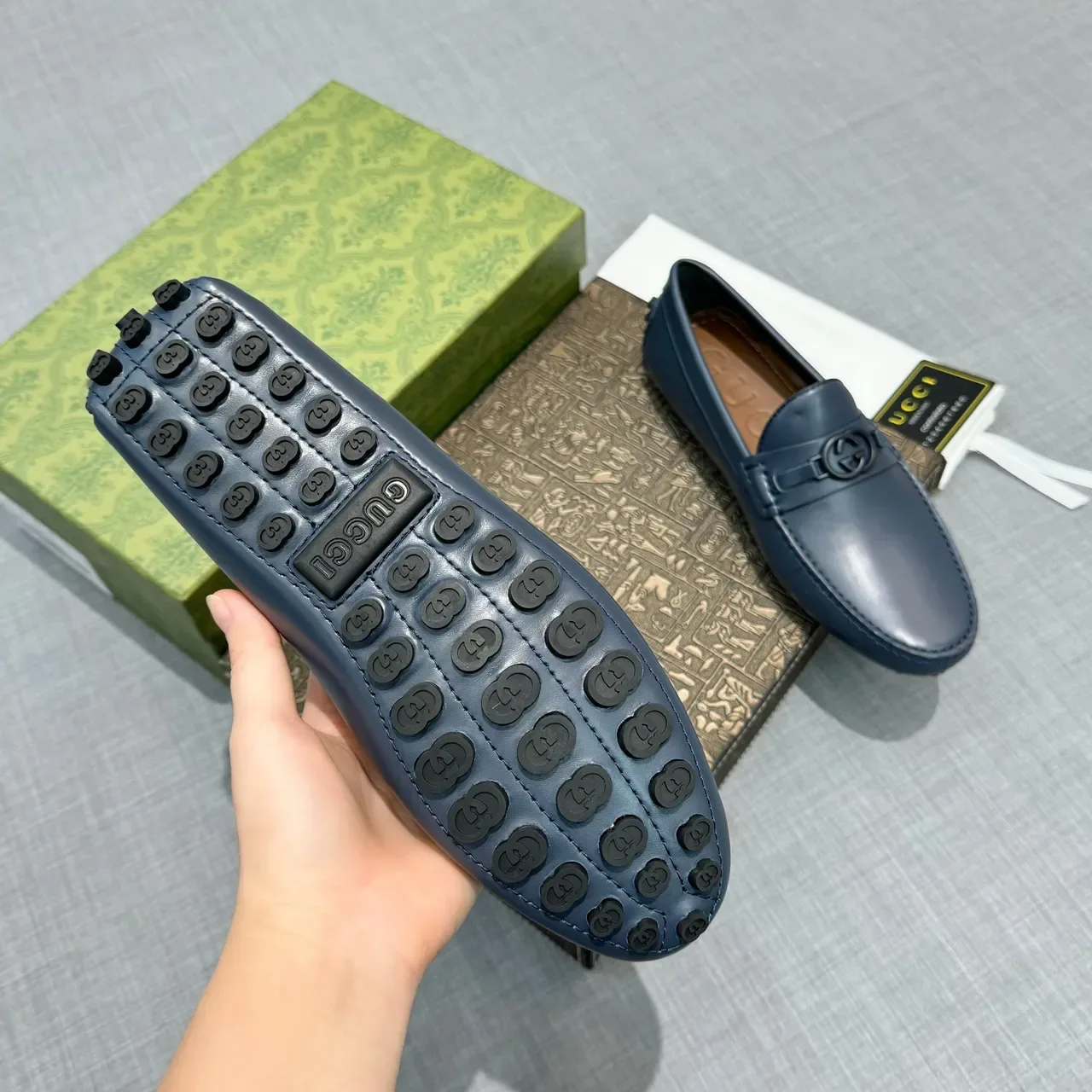 Gucci Horsebit 1955 Mocasines de Cuero Navy 5
