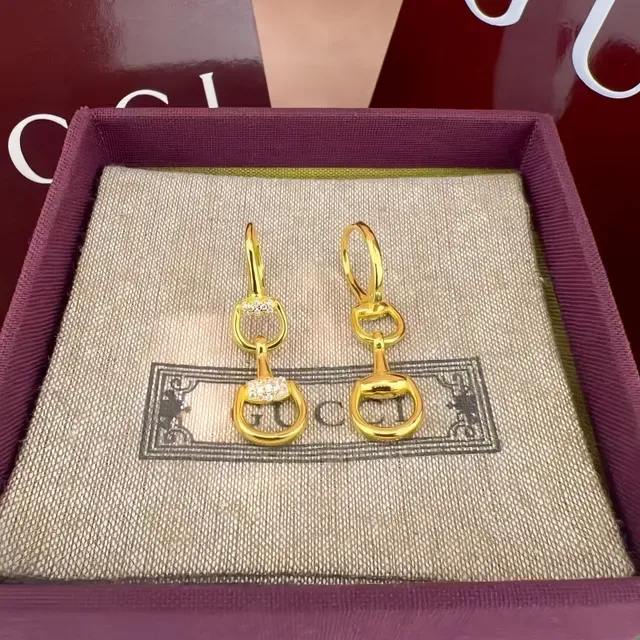 Gucci Horsebit 1955 Pavé Stone Horsebit Earrings 3