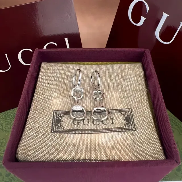 Gucci Horsebit 1955 Pavé Stone Horsebit Earrings 4