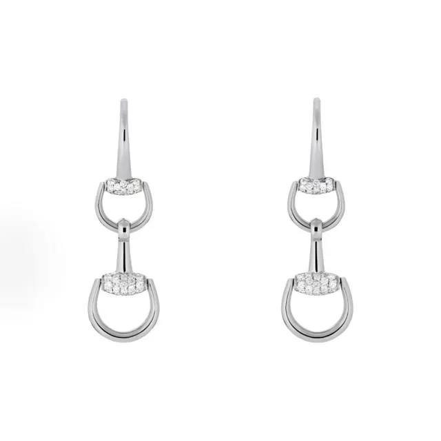 Gucci Horsebit 1955 Pavé Stone Horsebit Earrings 9