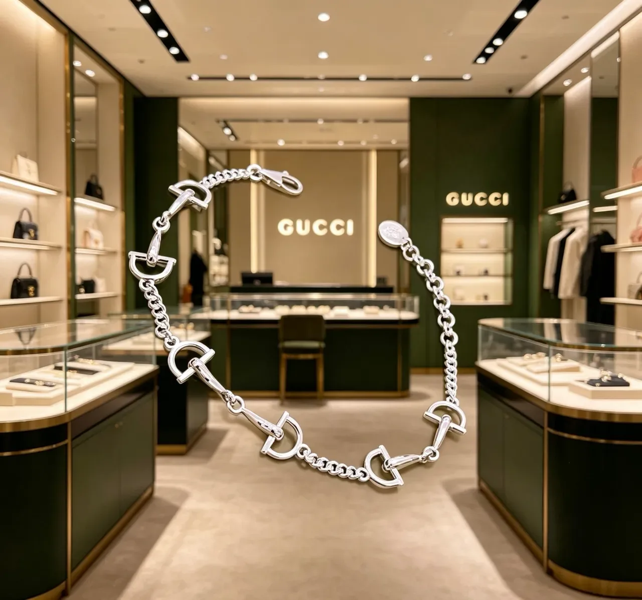 Gucci Horsebit 1955 Silver-Tone Horsebit Link Bracelet 4