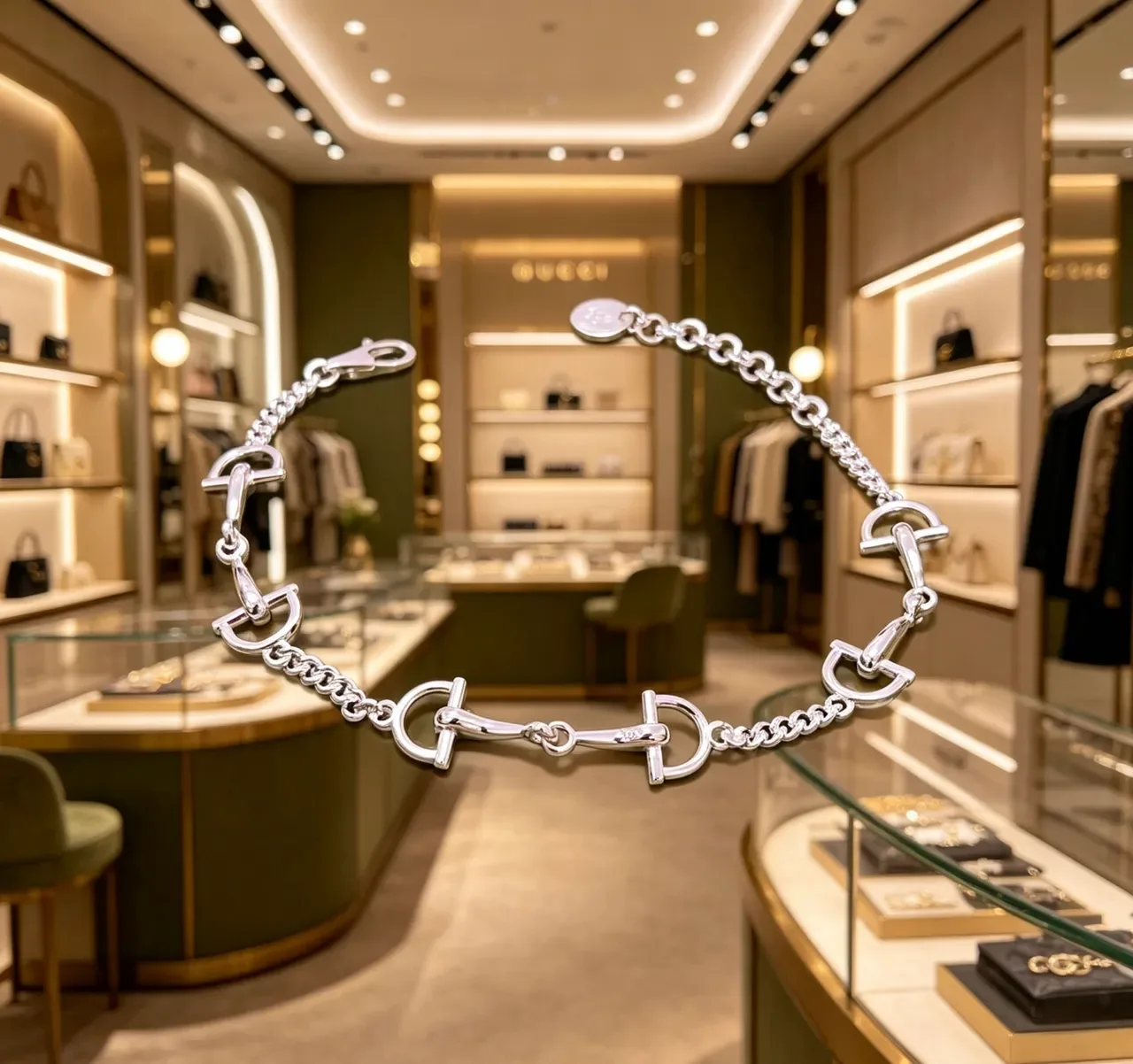 Gucci Horsebit 1955 Silver-Tone Horsebit Link Bracelet 9