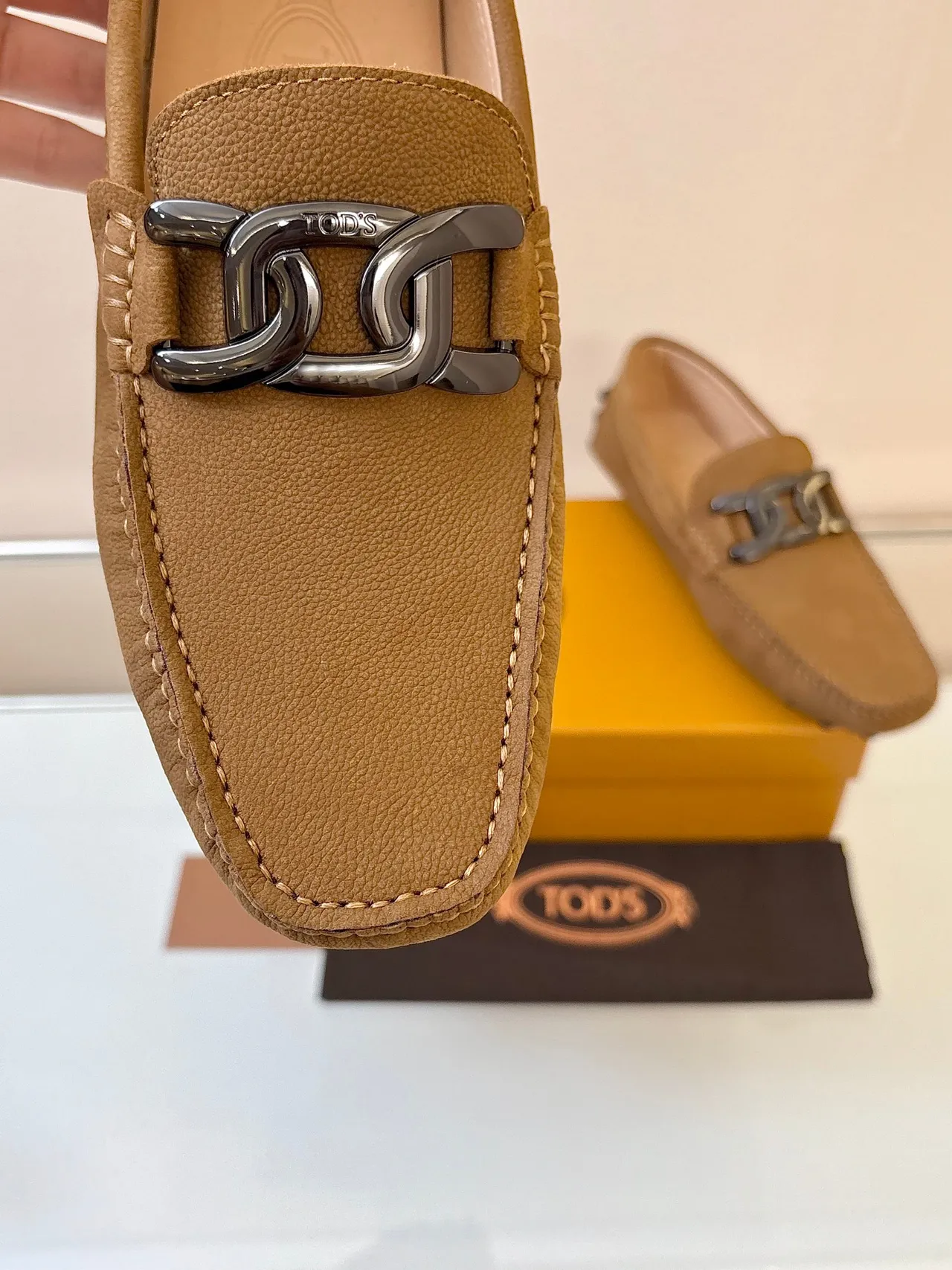 Gucci Horsebit 1955 Tan Pebbled Leather Loafers 3