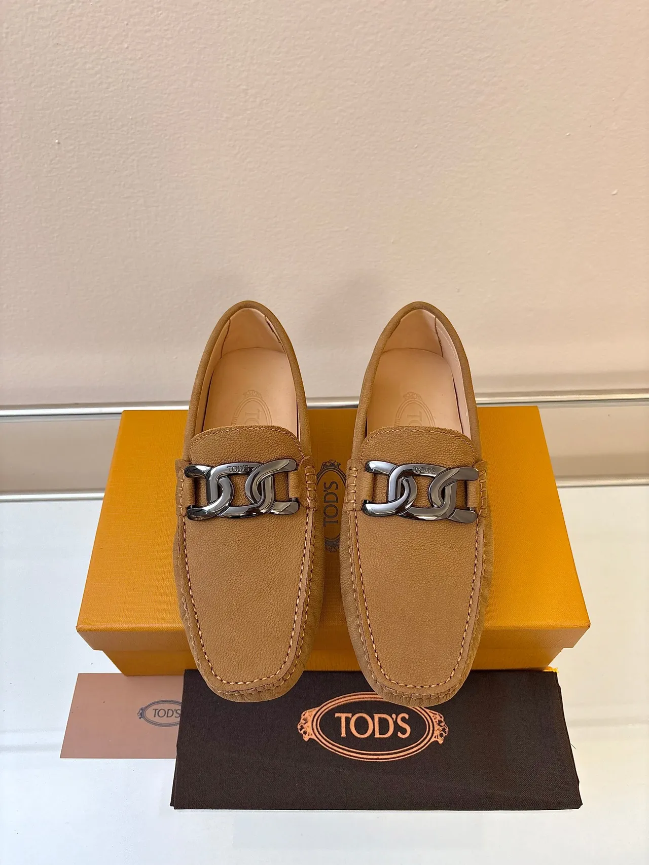 Gucci Horsebit 1955 Tan Pebbled Leather Loafers 6