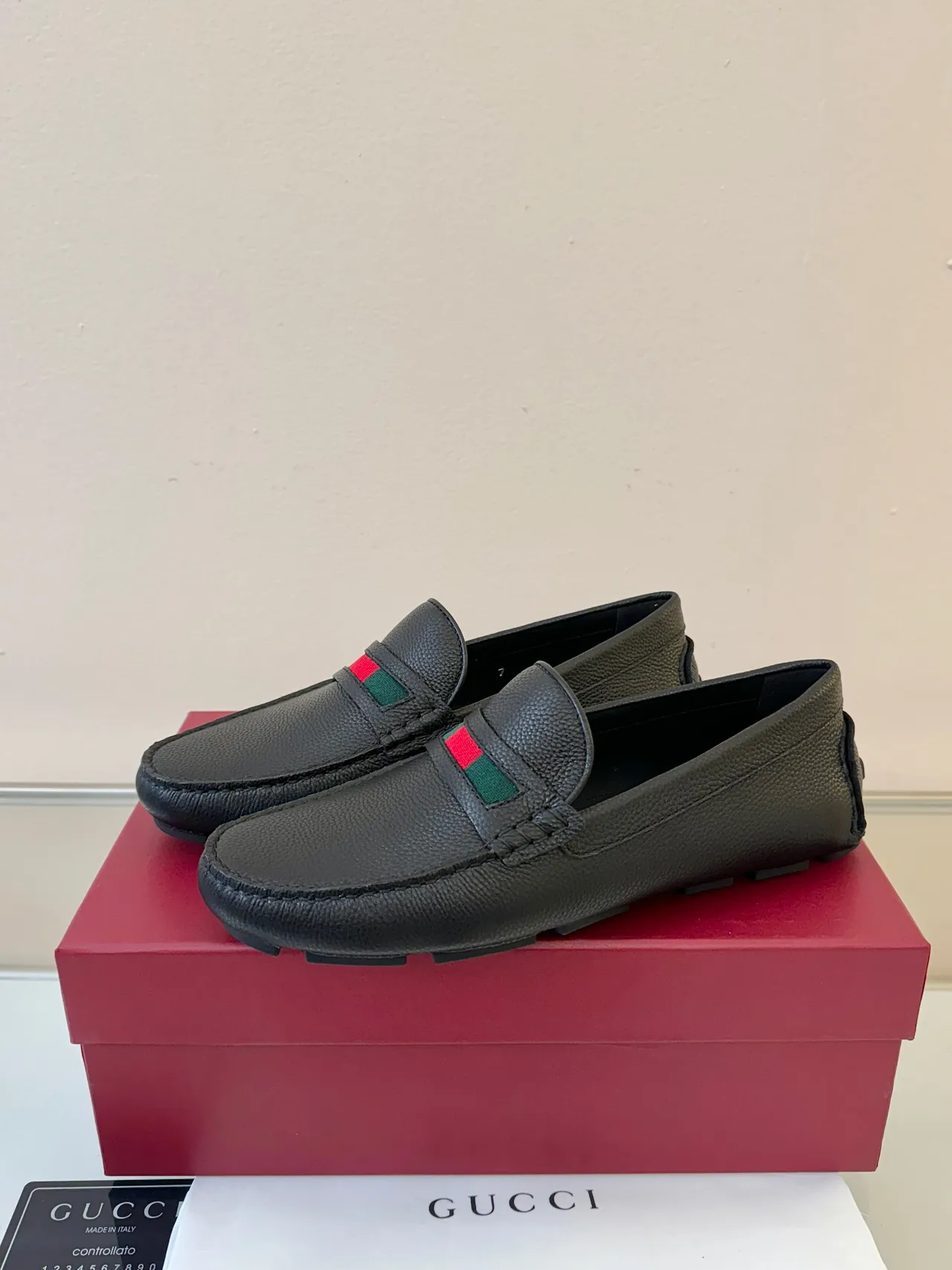 Gucci Horsebit 1955 Web Stripe Black Loafers 2