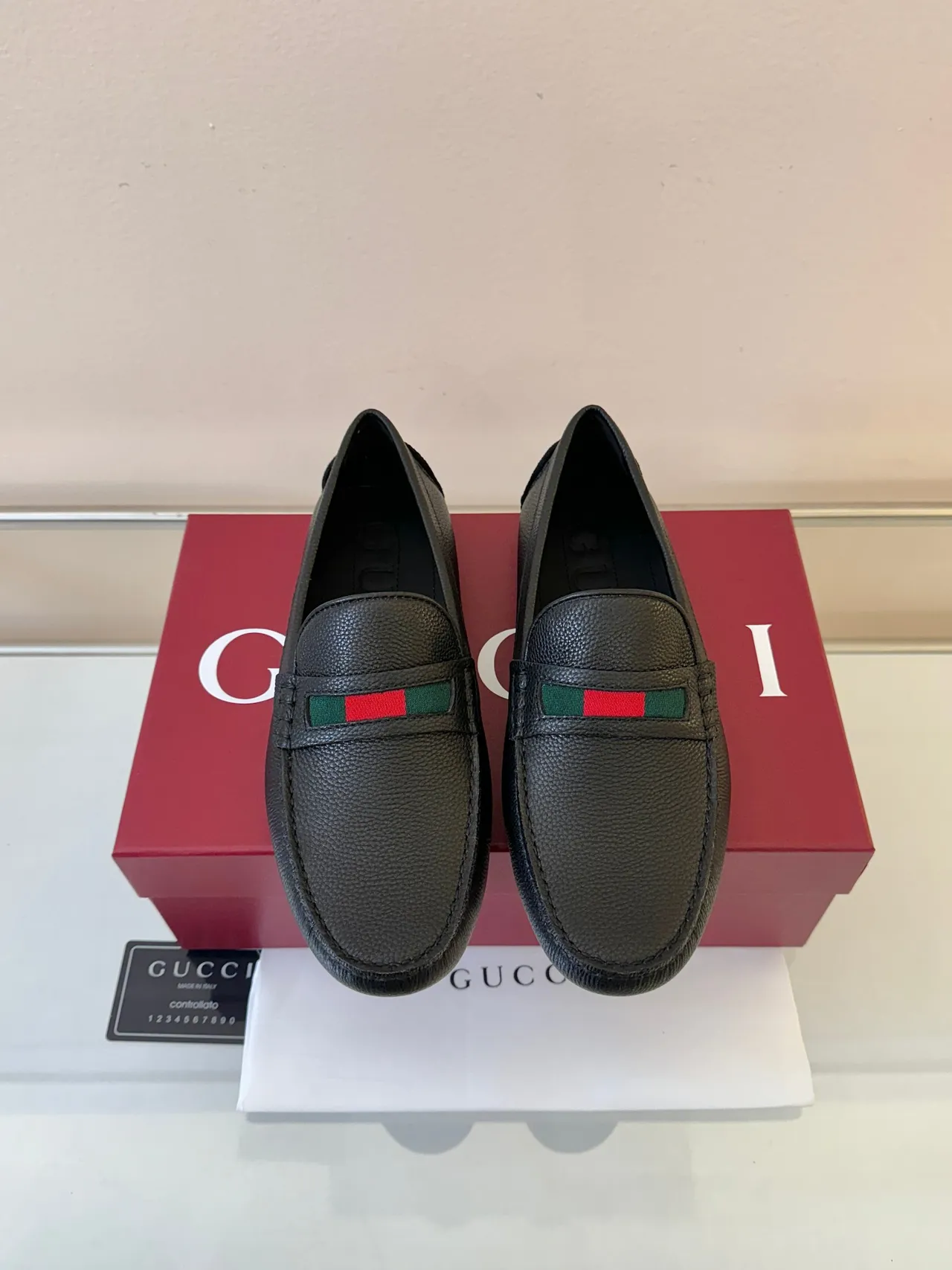 Gucci Horsebit 1955 Web Stripe Black Loafers 6