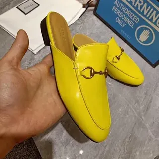 Gucci Horsebit 1955 Yellow Leather Slip-On Loafers