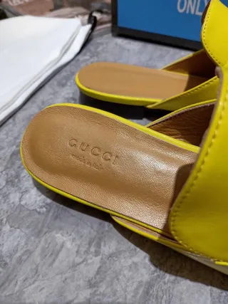 Gucci Horsebit 1955 Mocassins en Cuir Jaune Slip-On 3