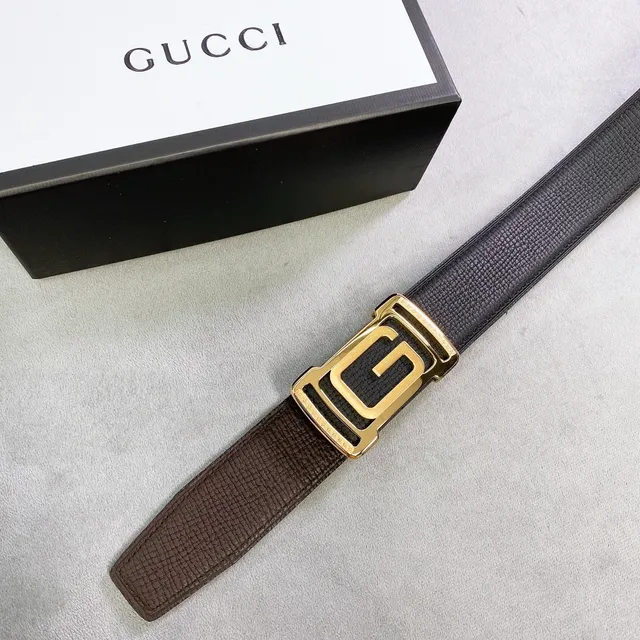 Gucci Interlocking G Buckle Black Leather Belt 2
