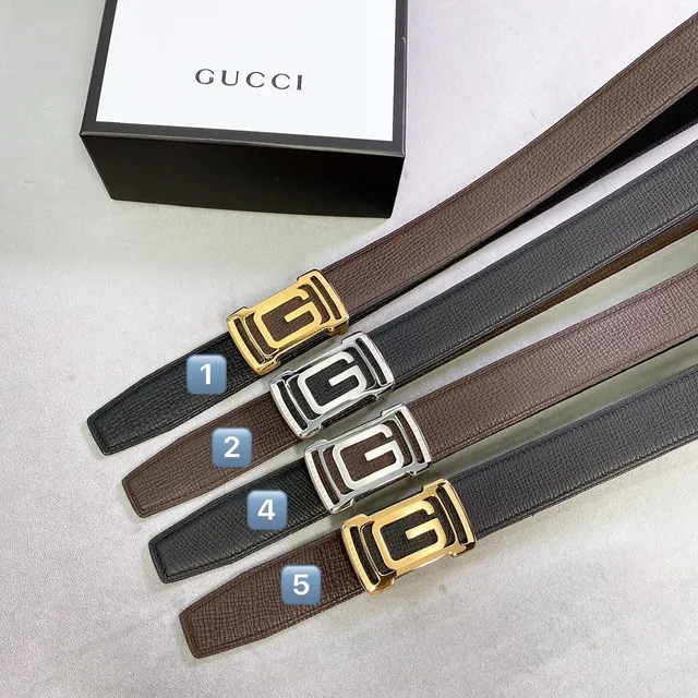 Gucci Interlocking G Buckle Black Leather Belt 6