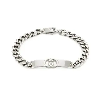Gucci Interlocking G Curb Chain Silver-Tone Bracelet