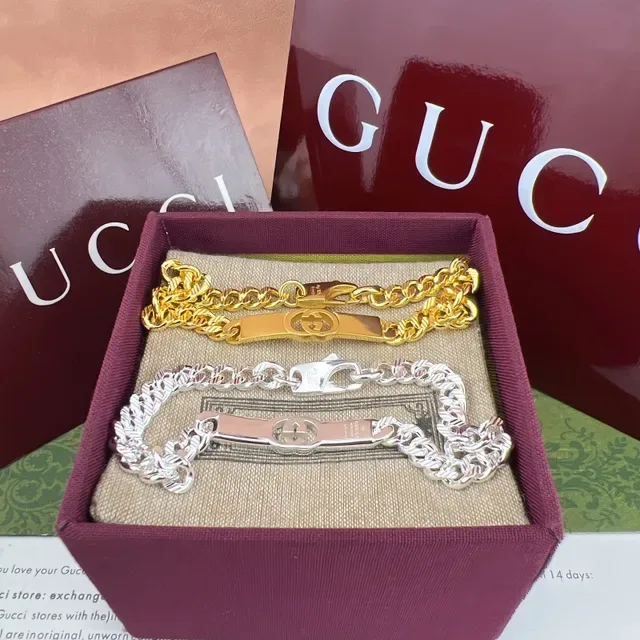 Gucci Interlocking G Curb Chain Silver-Tone Bracelet 4