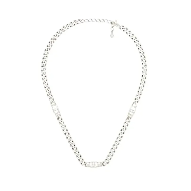 Gucci Interlocking G Curb Chain Silver-Tone Bracelet 9