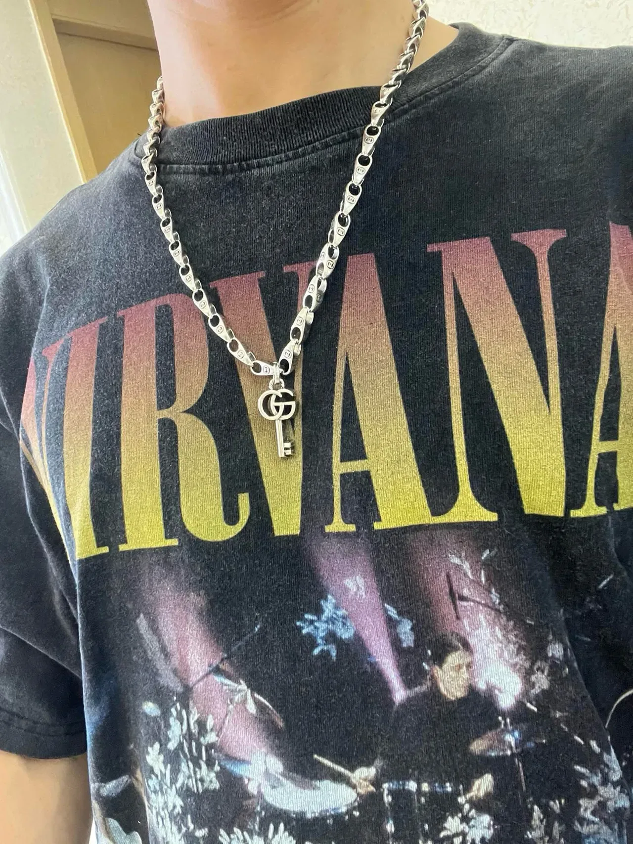 Gucci Interlocking G Logo Chain Key Pendant Necklace 8