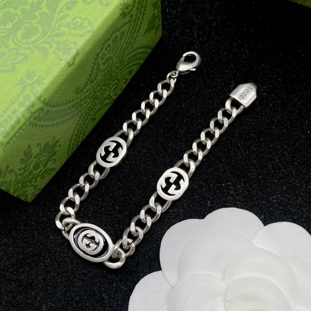 Gucci Interlocking G Silver-Tone Chunky Chain Bracelet 2