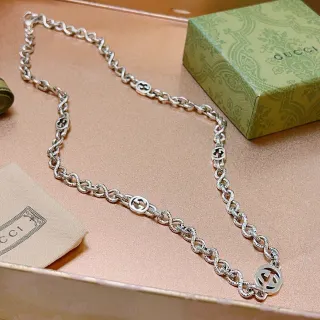 Gucci Interlocking G Twisted-Link 银色项链