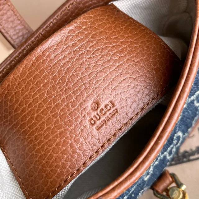 Gucci Jackie 1961 jean GG Monogram Tan Leather Boston Bag 2