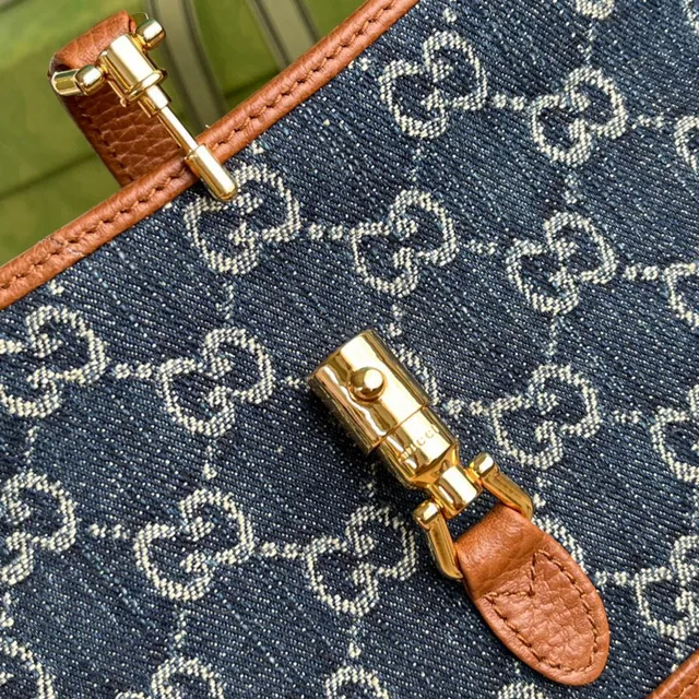Gucci Jackie 1961 jean GG Monogram Tan Leather Boston Bag 4